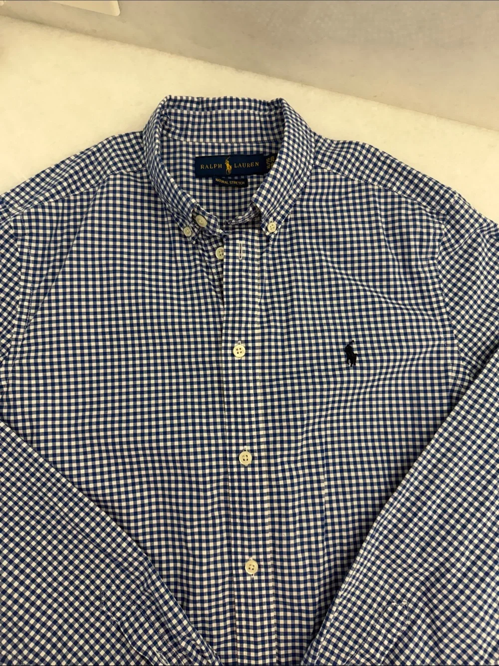 Ralph Lauren Kids Blue and White Gingham Button-Down Shirt